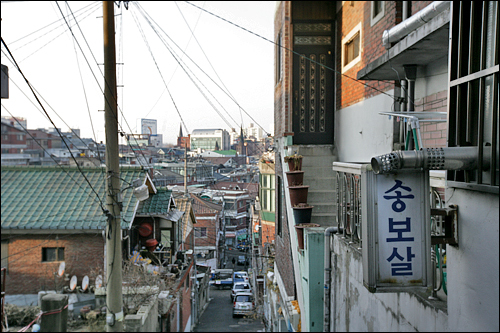 韓国 街を見下ろす 風景